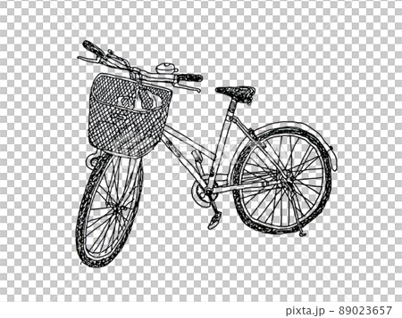 Bicycle pen drawing illustration Bicycle pen drawing illustration 89023657