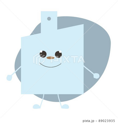 Perfume bottle in the form of a character with a muzzle. For sticker or decal. Flat illustration. 89023935