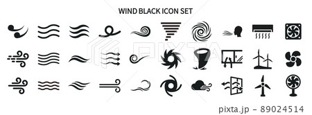 風に関連したアイコンセット 89024514