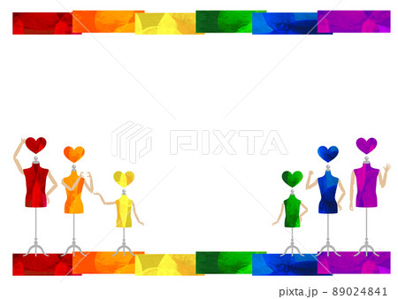 虹色のカラフルなトルソーのイラスト_LGBTQ+_背景素材 89024841