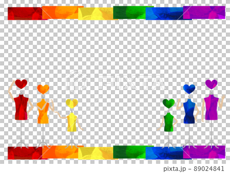 虹色のカラフルなトルソーのイラスト_LGBTQ+_背景素材 89024841