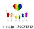 虹色のカラフルなハート、トルソーのイラスト_LGBTQ+_背景素材 89024842