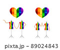 虹色のカラフルなハート、トルソーのイラスト_LGBTQ+_背景素材 89024843