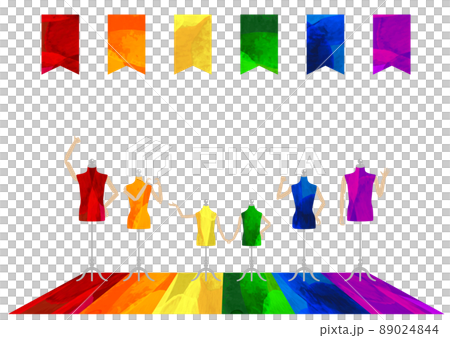 Rainbow colorful flag, torso illustration _LGBTQ + _ background material 89024844