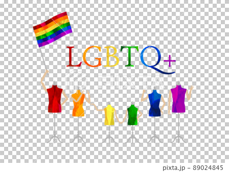 Rainbow colorful flag, torso illustration _LGBTQ + _ background material 89024845