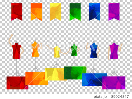 彩虹彩旗，軀幹插圖_LGBTQ+_背景材料 89024847