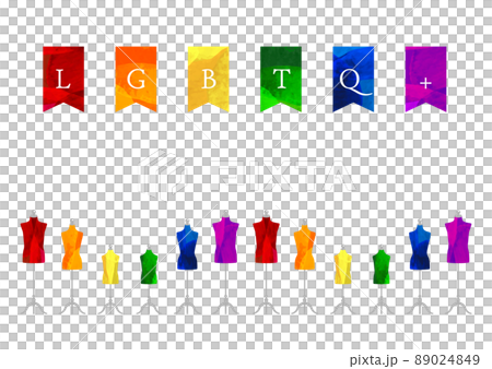 Rainbow colorful flag, illustration of apparel torso _LGBTQ + _ background material 89024849