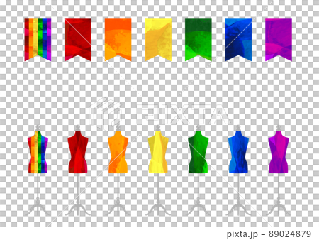 Rainbow colorful flag, female torso illustration _LGBTQ + _ background material 89024879