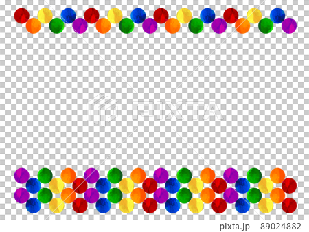 Illustration of a frame with a series of colorful rainbow-colored dots_Background material 89024882
