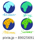 flora of the planet Earth in 4 different seasons 89025691