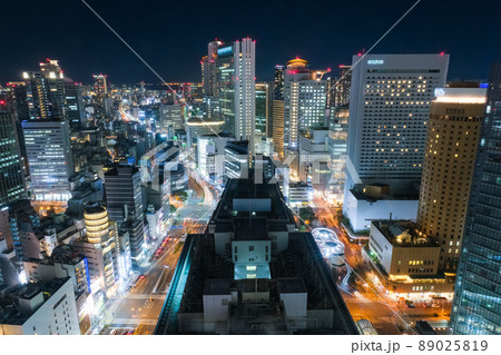 大阪市 夜の梅田 高層ビル群 大阪駅前第3ビルから 89025819