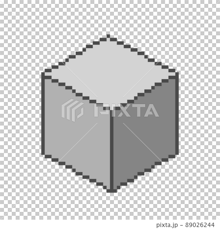 一個簡單的黑白立方體的像素圖 一個簡單的黑白立方體的像素圖 89026244