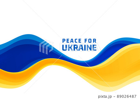 peace for ukraine with wave flag 89026487