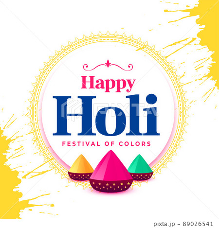 happy holi festival greeting with colorful gulal happy holi festival greeting with colorful gulal 89026541