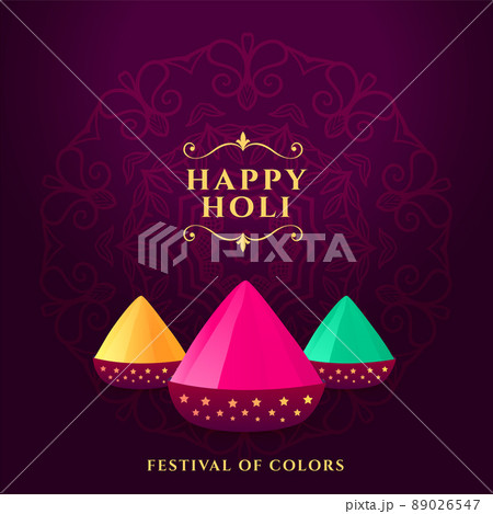 traditional happy holi festival greeting design traditional happy holi festival greeting design 89026547