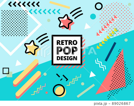 80-90年代 レトロ ポップ デザイン ベクター 素材 89026867