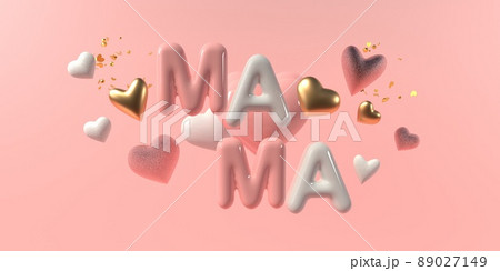 Mothers day theme with pink hearts 89027149