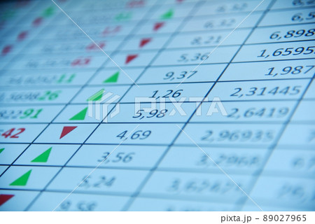 Business stock exchange and numbers on screen. 89027965