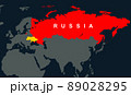 Russia, Ukraine and Europe on World map, territory of Russia in Eurasia 89028295