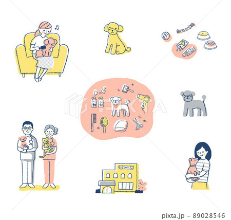 さまざまなペットとのライフシーン　セット 89028546