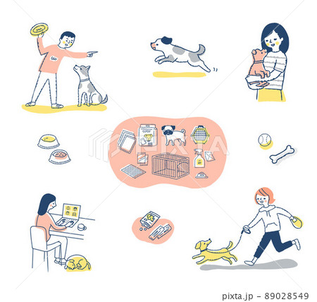 さまざまなペットとのライフシーン　セット 89028549