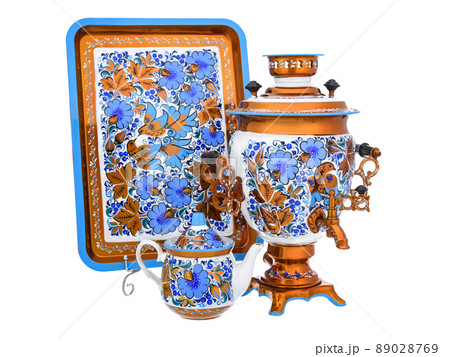 Tea Set of Old Russian folk utensils. Tea Set of Old Russian folk utensils. 89028769