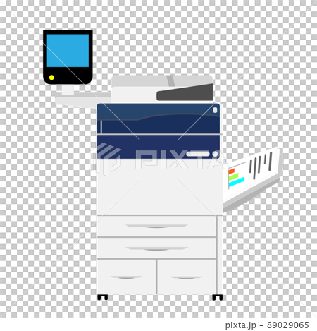 [Business] Illustration of a multifunction device. Office equipment that combines copy, print, scan, and fax functions. 89029065