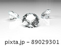 Diamonds on the white background 3D rendering 89029301