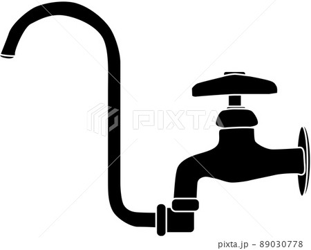 水道水の蛇口のシルエット素材 水道水の蛇口のシルエット素材 89030778