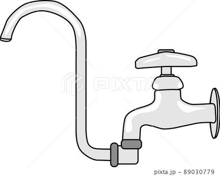 水道水の蛇口のイラスト素材 水道水の蛇口のイラスト素材 89030779