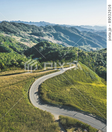 Aerial view of Thung Bua Tong Fields in Mae Hong Son, Thailand Aerial view of Thung Bua Tong Fields in Mae Hong Son, Thailand 89032616
