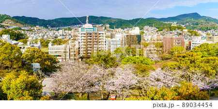 爆心地公園の桜　パノラマ　【長崎県長崎市】 89034454