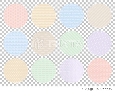 帶有自然手繪圖案的圓形框架 89036639