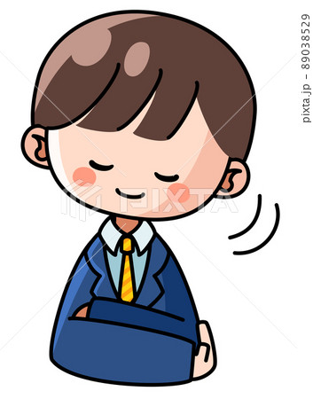 うんうんとうなずくビジネスマンの男性のイラストのイラスト素材