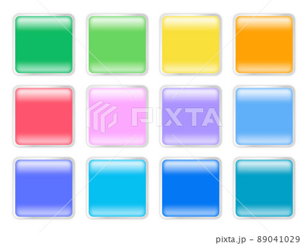 カラフル四角ボタンセット 89041029