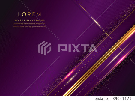 Abstract luxury violet geometric diagonal overlay layer background with golden lines. Abstract luxury violet geometric diagonal overlay layer background with golden lines. 89041129