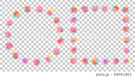 Colorful polka dots and dot frame set drawn with crayons Colorful polka dots and dot frame set drawn with crayons 89041801
