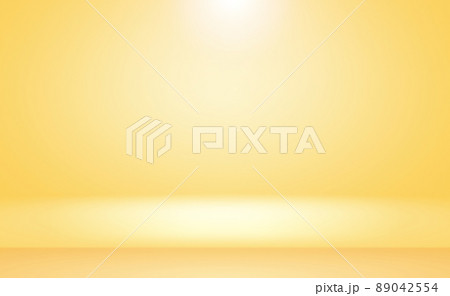 Abstract solid of shining yellow gradient studio wall room background. 89042554