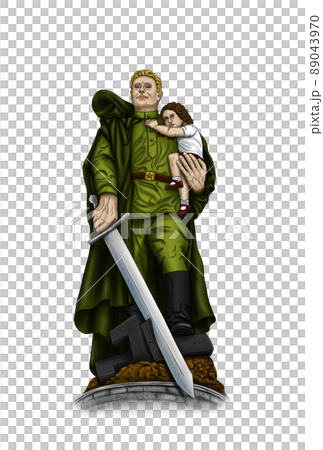 Monument to a Soviet soldier with a child in Berlin. History of the Second World War in sketches. 89043970