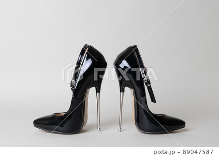 fetish black shine extreme high heels 89047587