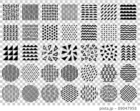 手描き風の幾何学模様の飾りセットのイラスト素材 [89047958] - PIXTA