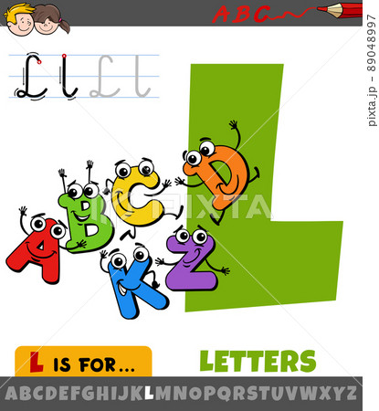 letter L from alphabet with cartoon letters character letter L from alphabet with cartoon letters character 89048997