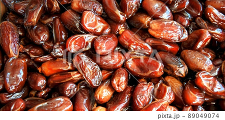Dates are edible fruits of the date palm 89049074