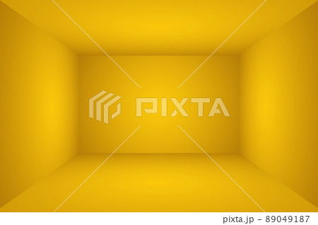 Abstract solid of shining yellow gradient studio wall room background. 3D Room. 89049187