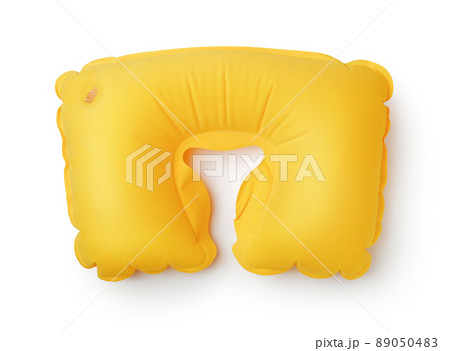 Top view of orange inflatable neck pillow 89050483