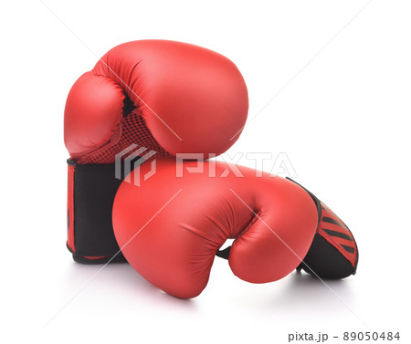 Pair of red boxing gloves 89050484