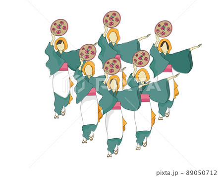 花笠まつりの人物イラスト 89050712