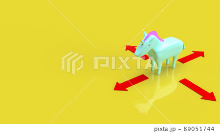 The unicorn and arrow for business concept 3d rendering. 89051744