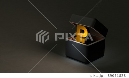 暗闇で孤立するルーブルの通貨記号。蓄財と破綻の暗喩。ネガティブな世界経済を象徴するコンセプト。 89051828