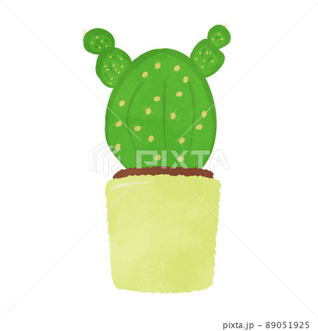 かわいい鉢植えのサボテンのイラストのイラスト素材
